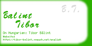 balint tibor business card
