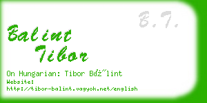 balint tibor business card